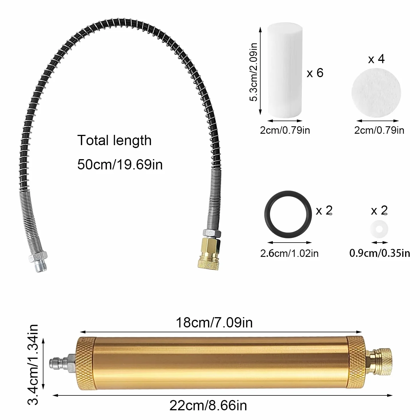 16 sztuk zestawu filtrów do sprężarki powietrza, pompa filtra powietrza PCP, separator wody i oleju, separator wody do sprężarki, regulator separatora wody i oleju, Q35 separator wody i oleju z wężem