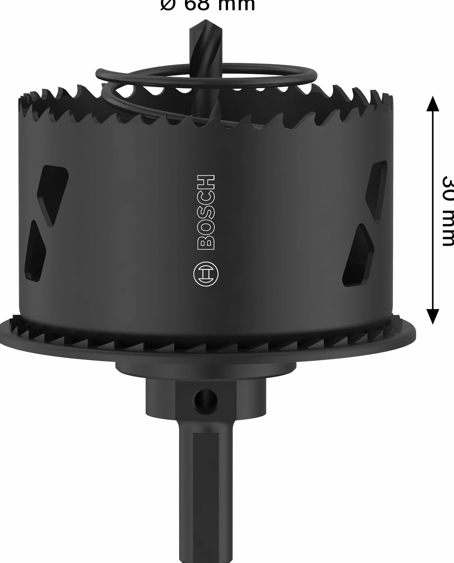 Bosch 1x Piła otwornica trzpieniowa z nawiertakiem do drewna i płyt kartonowo-gipsowych (do Płyta gipsowo-kartonowa, Miękkie drewno, Ø 68 mm, Professional Akcesoria Wiertarki)