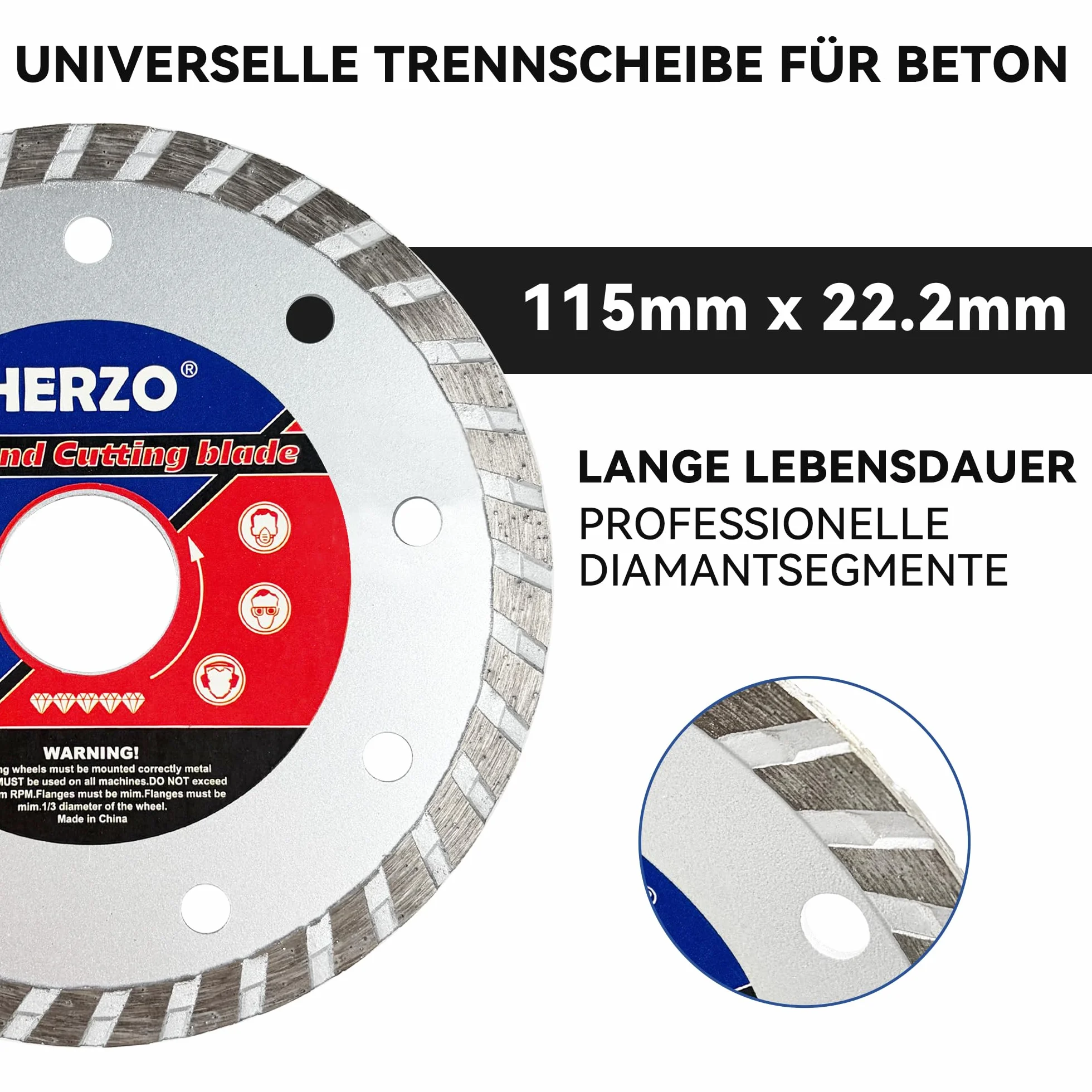 HERZO Osłona odciągowa szlifierki kątowej 115 mm / 125 mm z prowadnicą i tarczami tnącymi