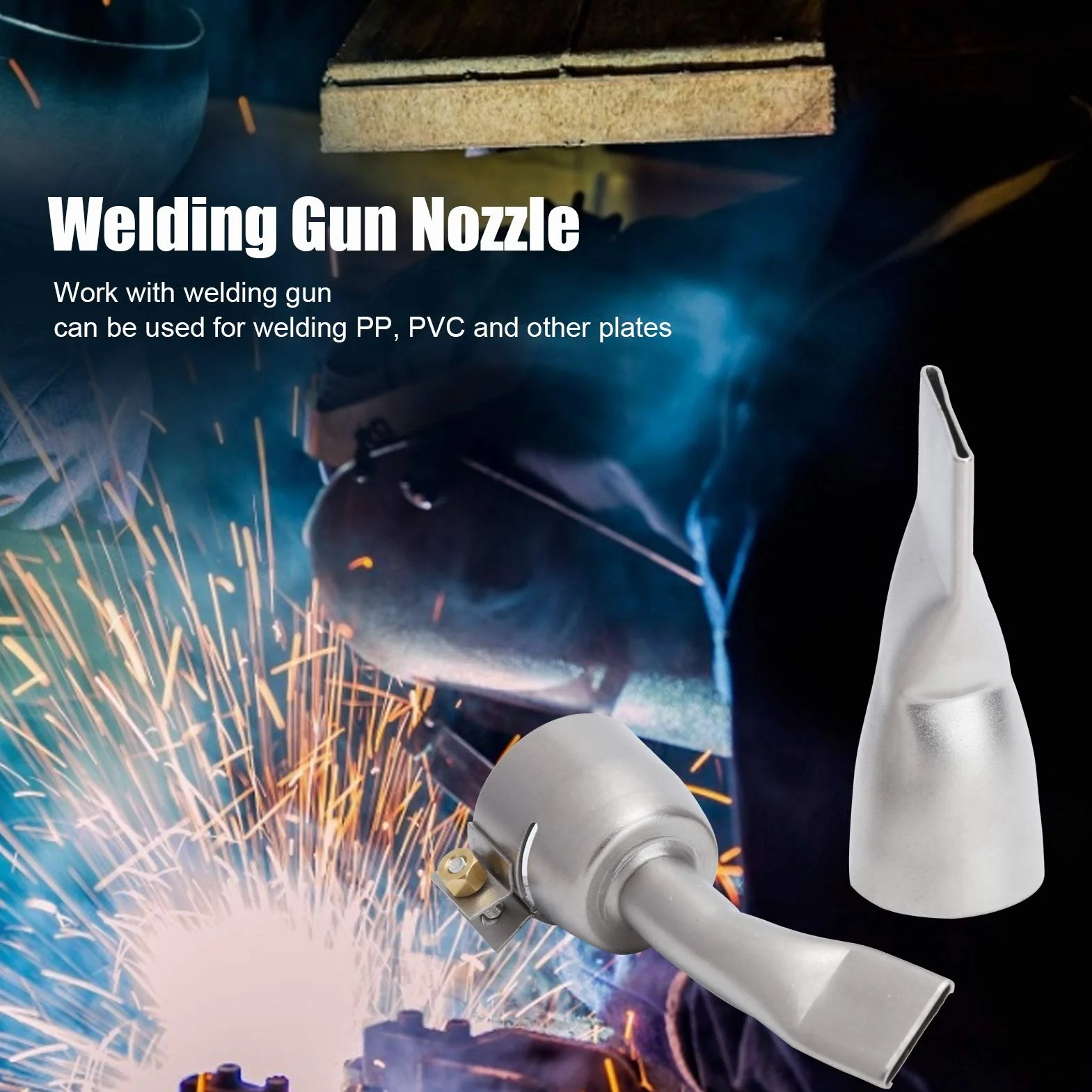 2 sztuk pistolet spawalniczy płaska dysza, 20mm mała + 40mm duża końcówka do narzędzia spawalniczego opalarka ze stali nierdzewnej