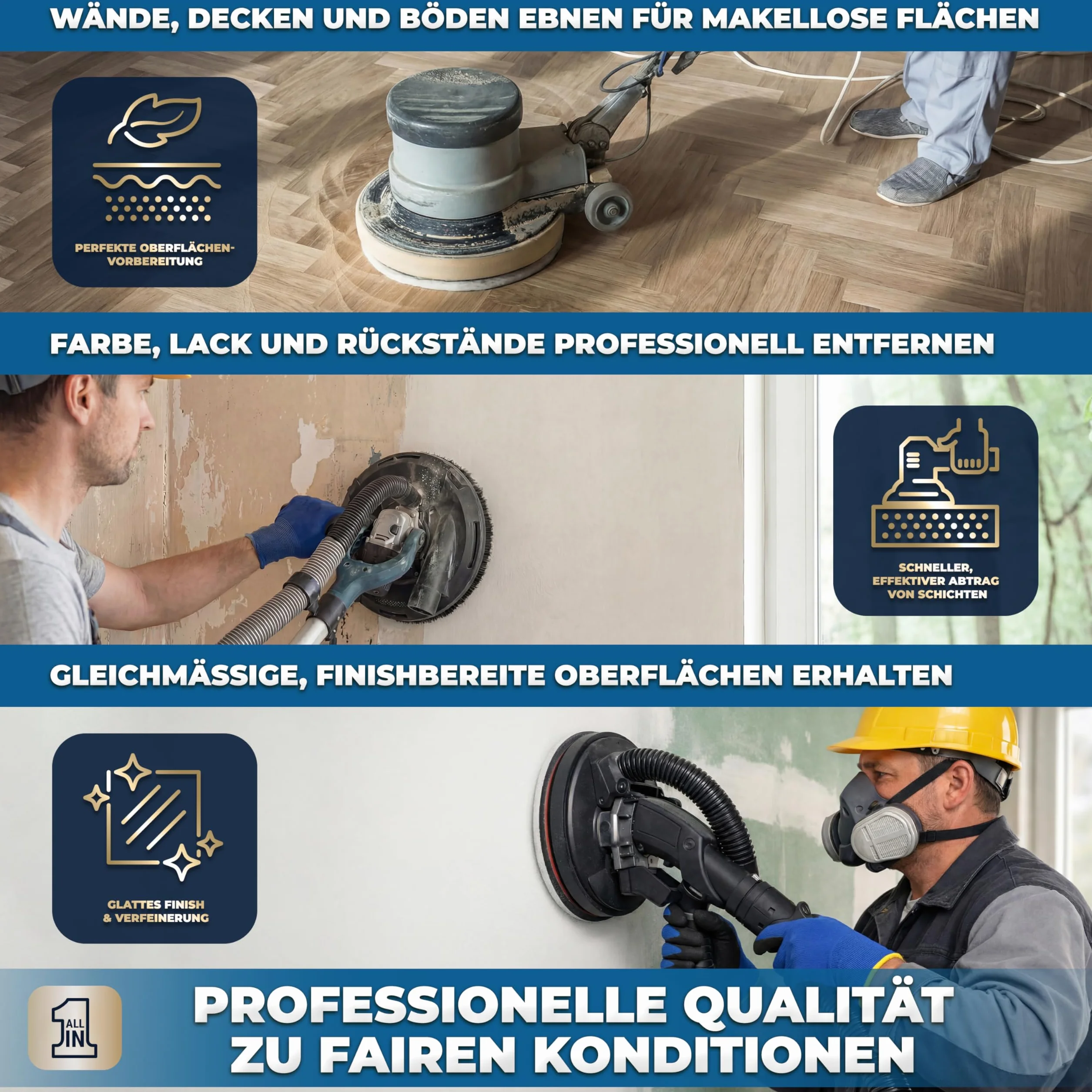 S&R Papier ścierny, 225 mm, rzep P40, 10 otworów, żyrafa szlifierska 225 mm, 30-częściowy do szlifierek mimośrodowych, szlifierek z długą szyjką (żyrafa szlifierska), papier ścierny do ścian, sufitu