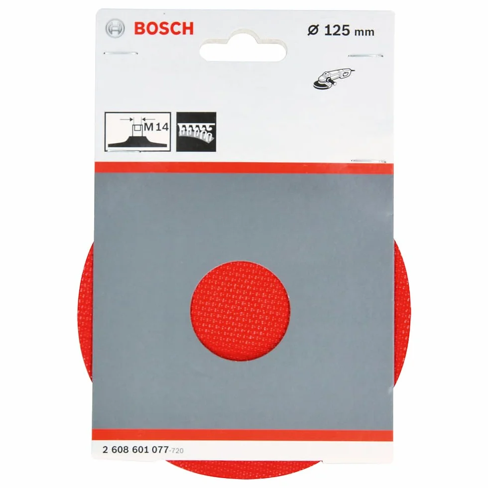 Bosch 1 x PRO Backing Pad do małych szlifierek kątowych, M14, zapięcie na rzepy (Ø 125 mm, profesjonalne akcesoria, mała szlifierka kątowa)