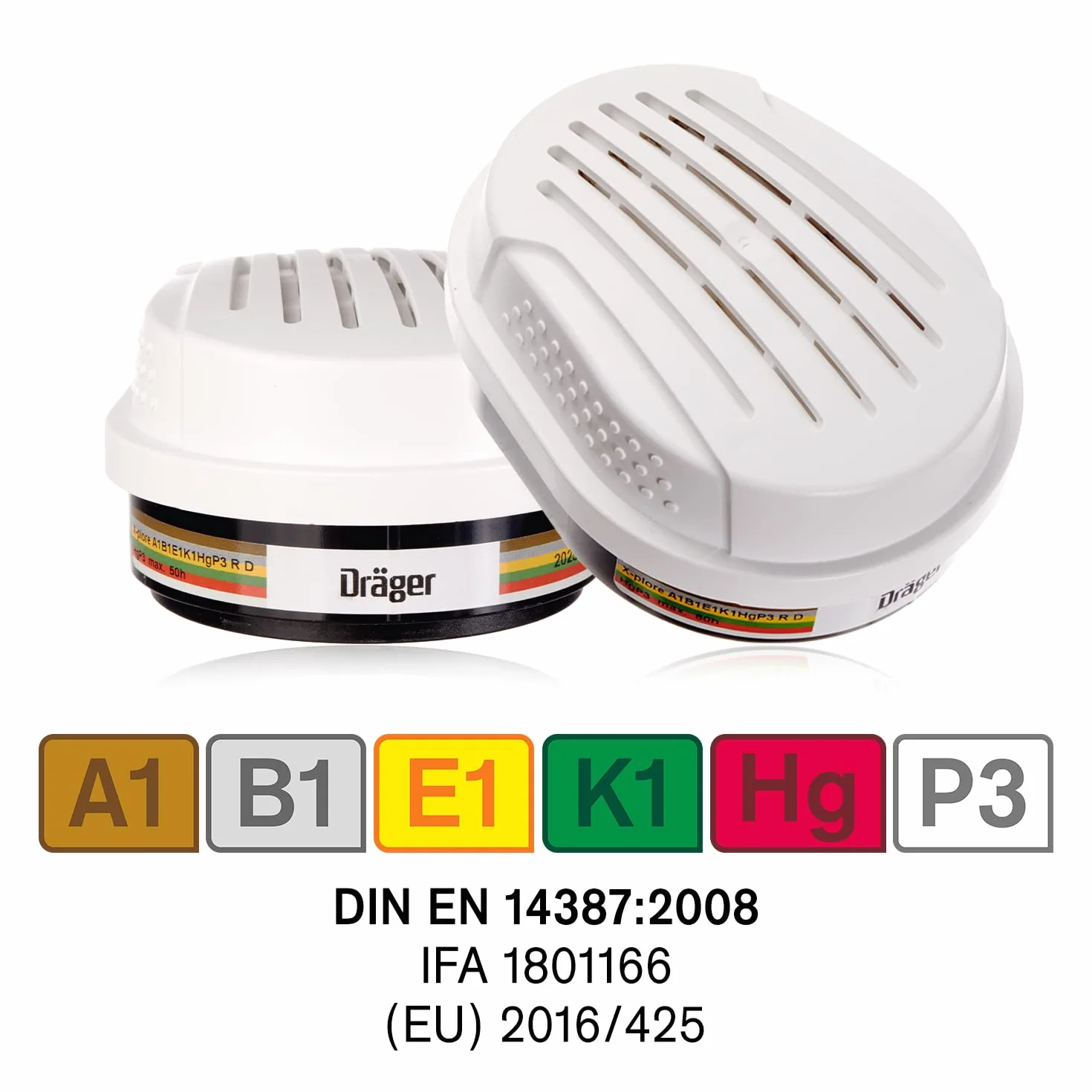 Dräger X-plore 5500 Maska do ochrony dróg oddechowych z wymiennymi filtrami gazowymi, oparami i cząstkami stałymi A1B1E1K1 Hg P3 R D