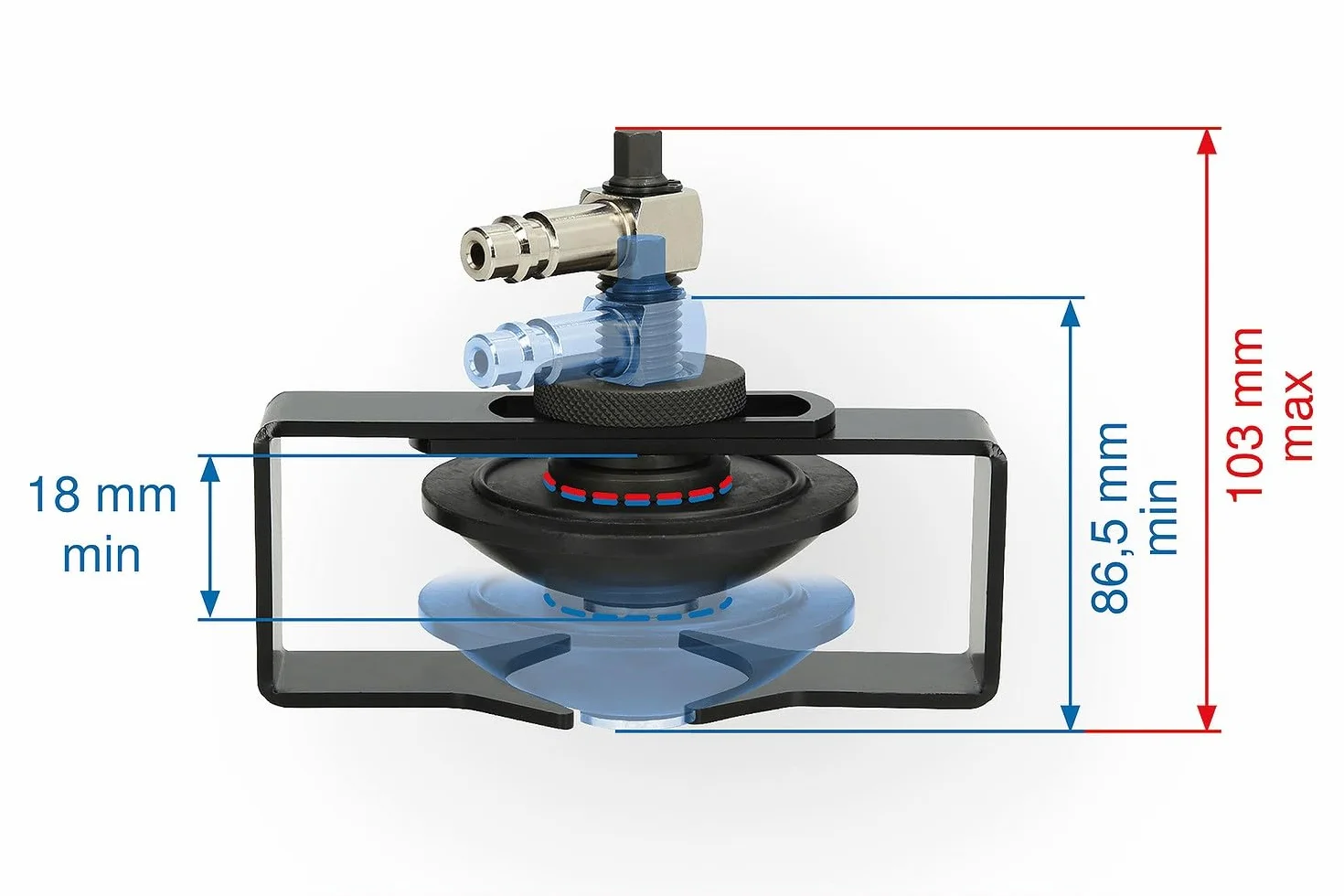 KS Tools 160.0718 Uniwersalny adapter do króćca odpowietrzającego, regulowany