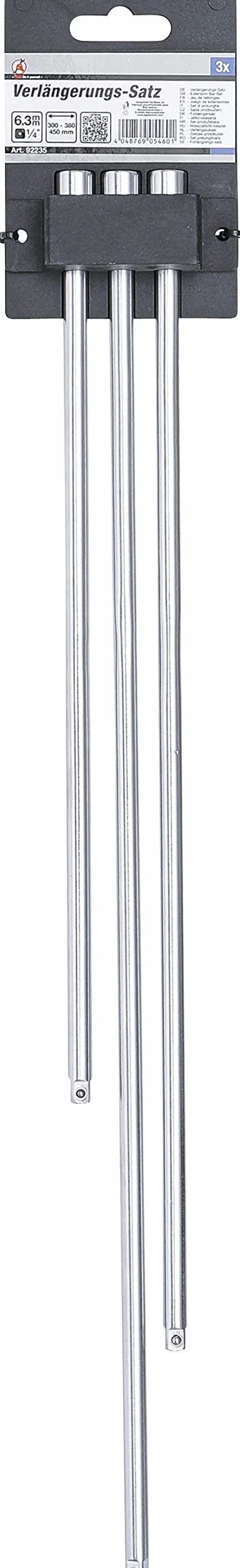 BGS Diy 92235 | Zestaw przedłużek | 6,3 mm (1/4") | 300 / 380 / 450 mm | 3 szt.