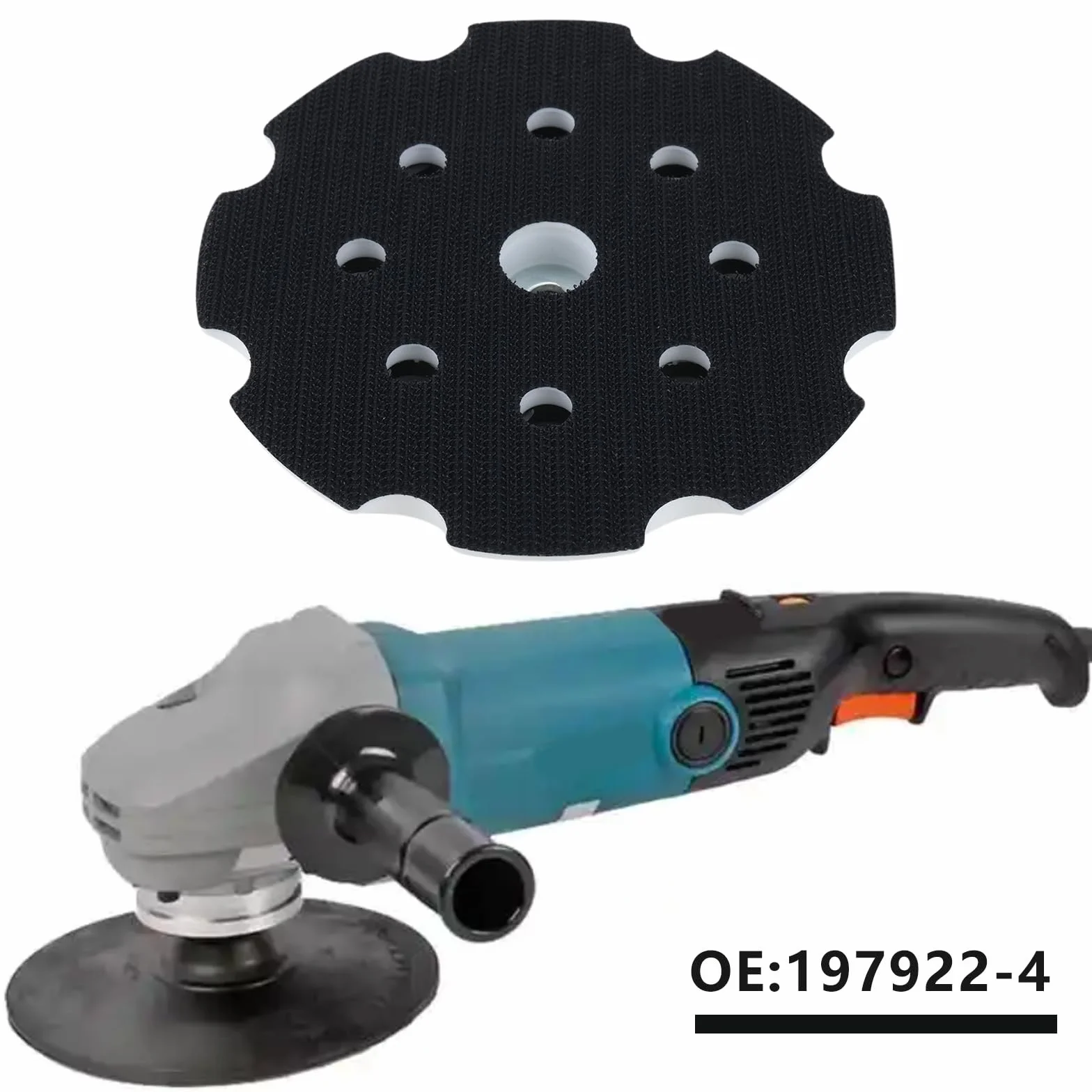 5-calowa podkładka podkładowa 125 mm część zamienna podkładki szlifierskiej 197922-4 kompatybilna z Makita PO5000C PO6000C DPO500Z DPO600Z DPO600TKX1 polerka orbitalna 8 otworów