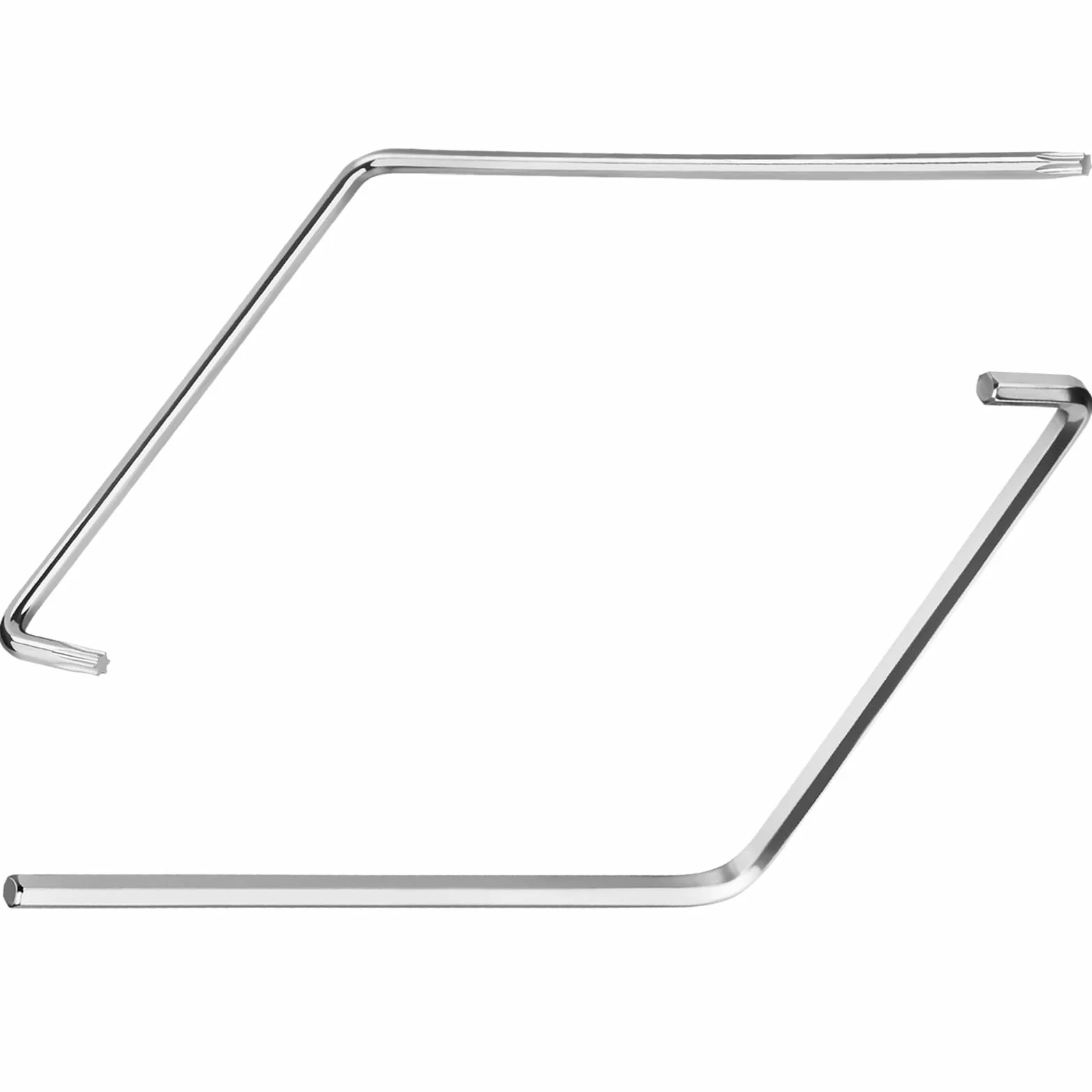 Zestaw 2 narzędzi do regulacji okno, zakrzywiony sześciokątny 4 mm i klucz Torx TX15, 20 × 100 × 120 mm, srebrny klucz do regulacji okien i drzwi balkonowych