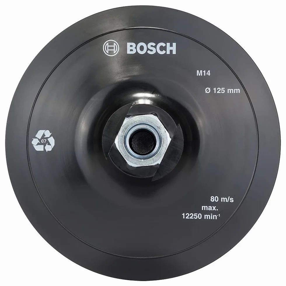 Bosch 1 x PRO Backing Pad do małych szlifierek kątowych, M14, zapięcie na rzepy (Ø 125 mm, profesjonalne akcesoria, mała szlifierka kątowa)
