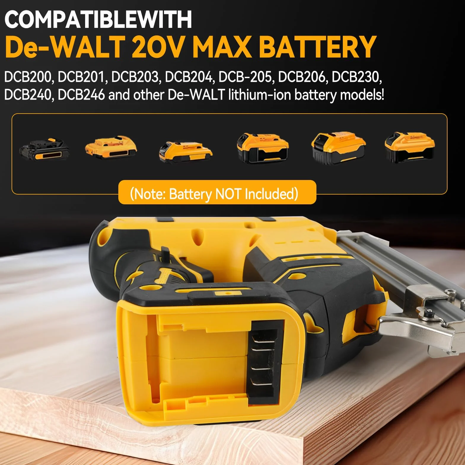 Akumulatorowa gwoździarka Brad do akumulatora Dewalt 18 V 20 V, 2 w 1, akumulatorowy zszywacz 18 GA ze 1000 gwoździami i 1000 zszywkami do majsterkowania i obróbki drewna