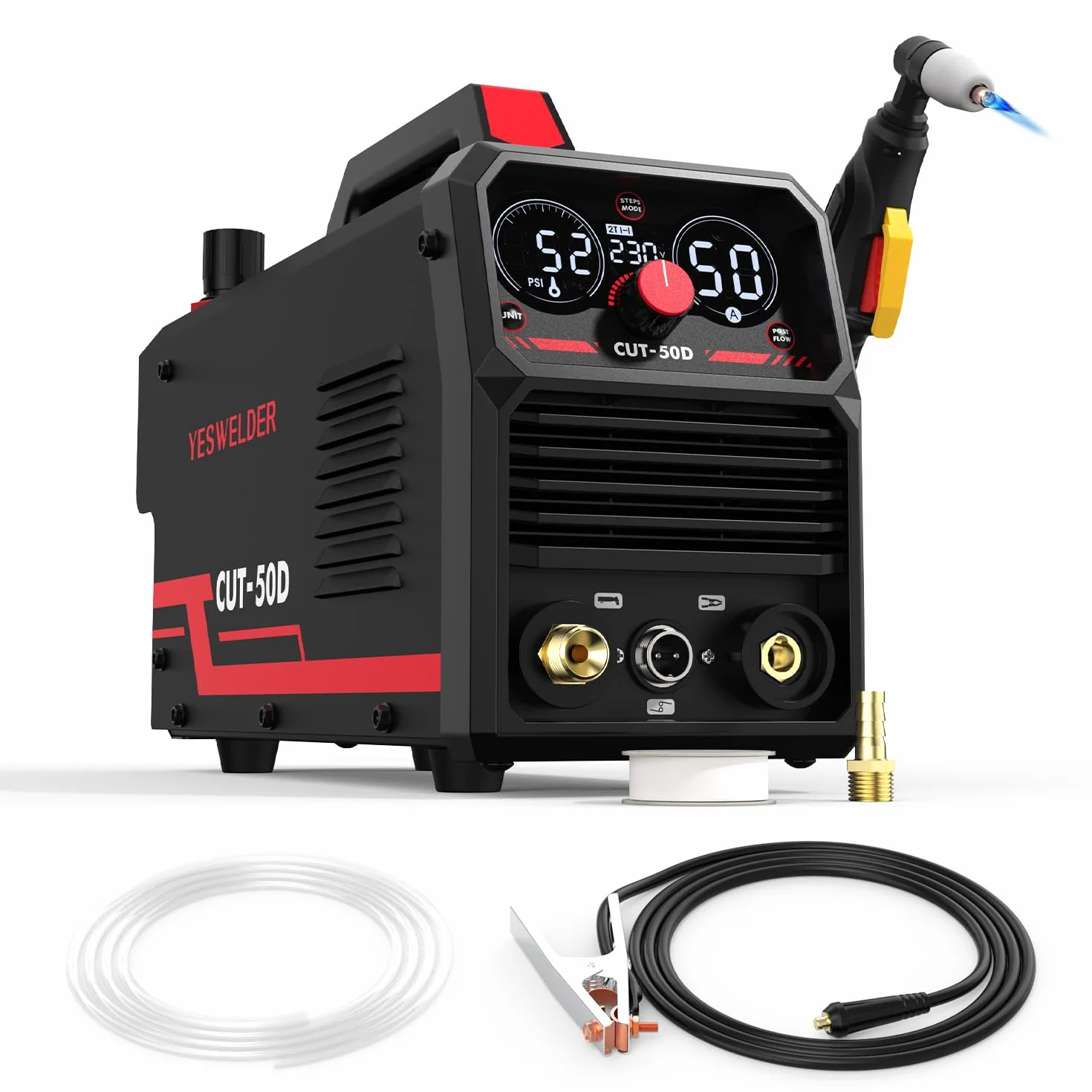 YESWELDER 50Amp Przecinarka Plazmowa HF, łuk niepilotowy, Duży Wyświetlacz Cyfrowy LED, maks. grubość cięcia 20mm, przecinarka plazmowa 230V