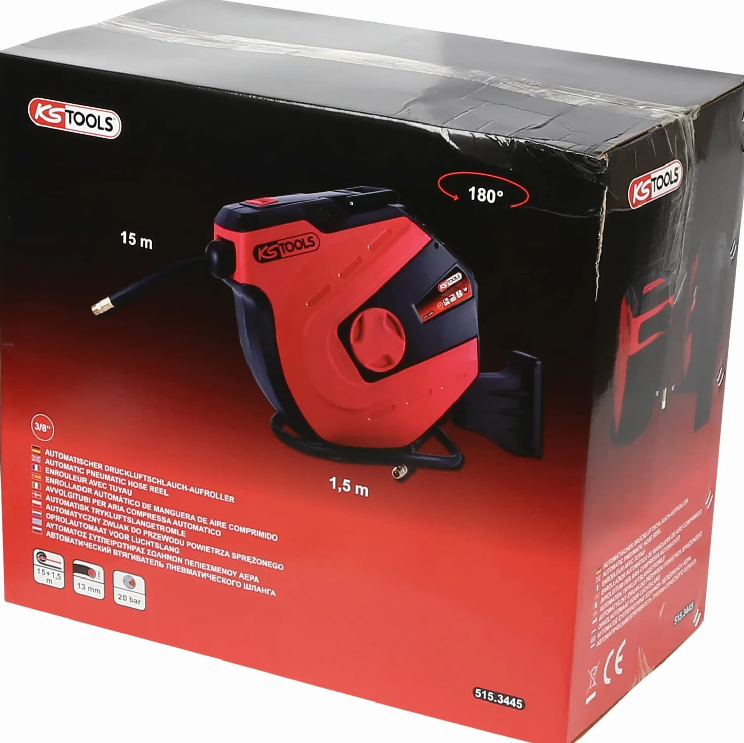 KS Tools 515.3445 Automat zwijak do przew. powietrza sprez Ø 13mm x 15m