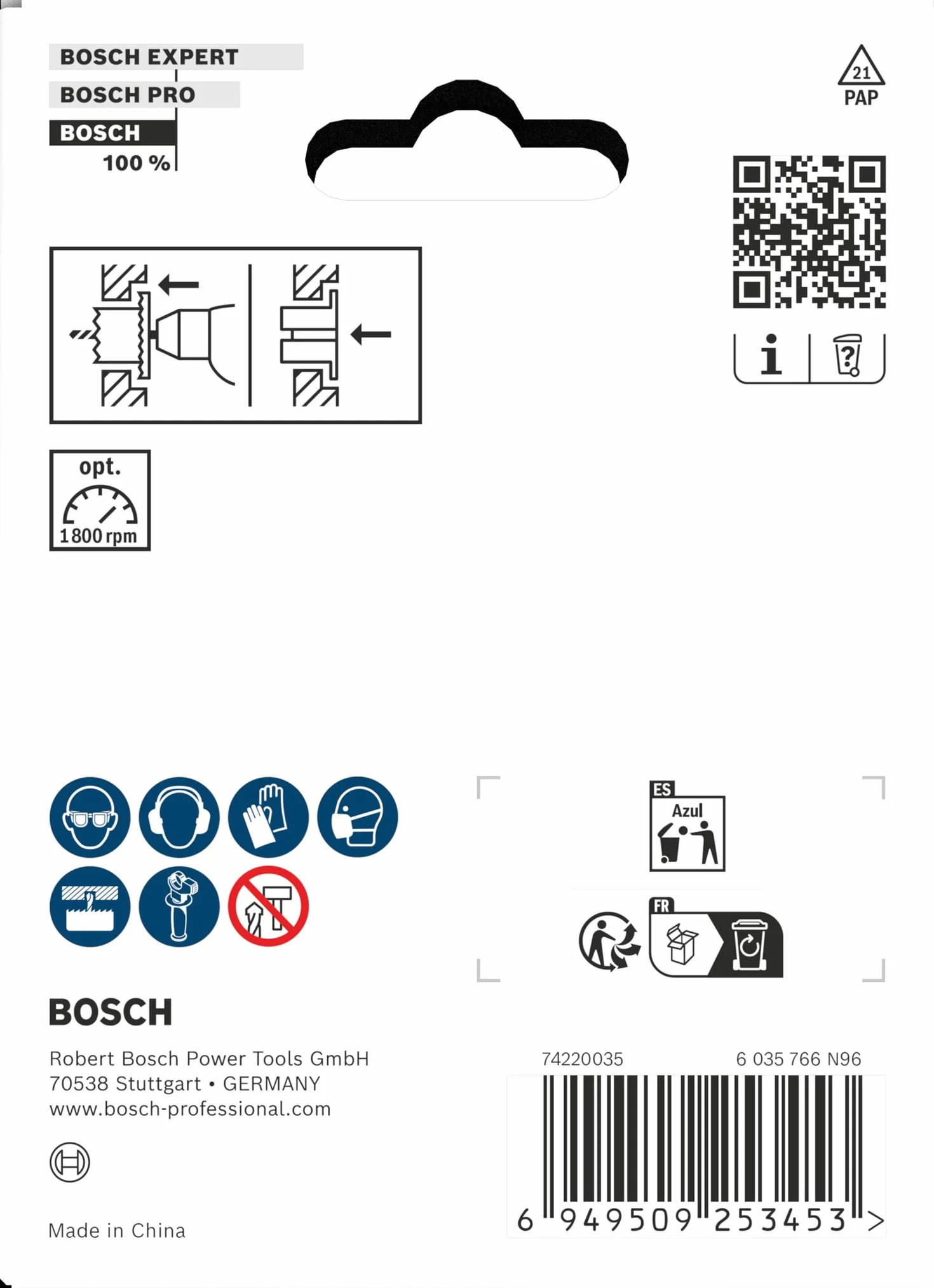 Bosch 1x Piła otwornica trzpieniowa z nawiertakiem do drewna i płyt kartonowo-gipsowych (do Płyta gipsowo-kartonowa, Miękkie drewno, Ø 68 mm, Professional Akcesoria Wiertarki)