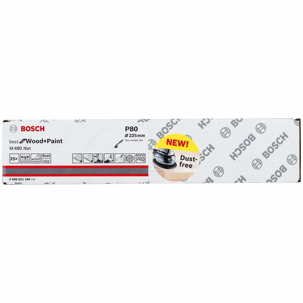 Bosch Professional Zestaw 5 trójkątnych podkładek szlifierskich M480 Best do drewna i farb (drewno i farba, Ø 115 mm, ziarnistość G120, akcesoria do szlifierki Delta)