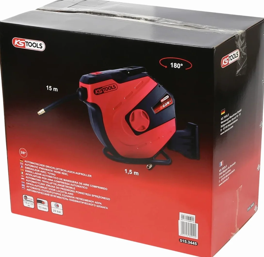 KS Tools 515.3445 Automat zwijak do przew. powietrza sprez Ø 13mm x 15m