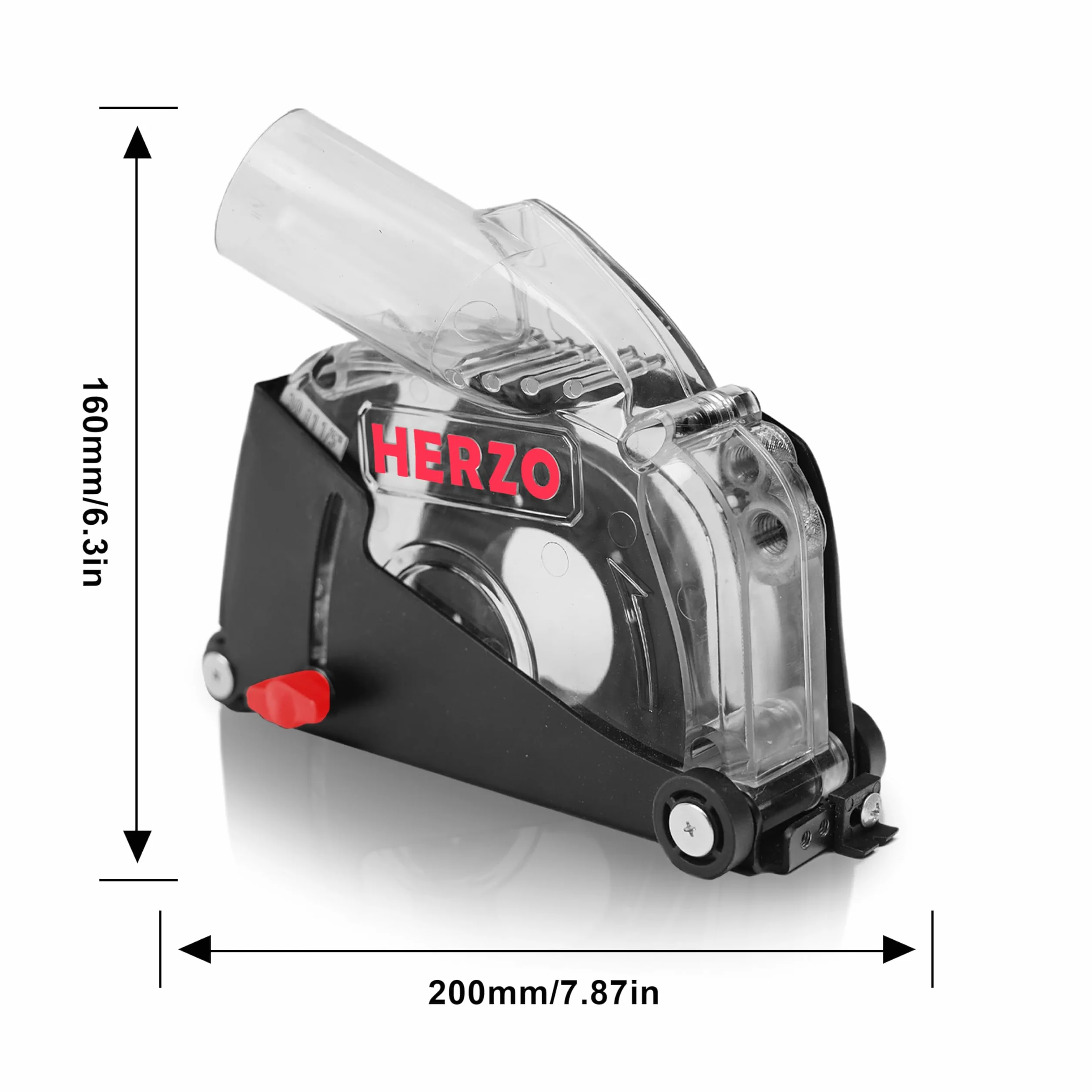 HERZO Osłona odciągowa szlifierki kątowej 115 mm / 125 mm z prowadnicą i tarczami tnącymi