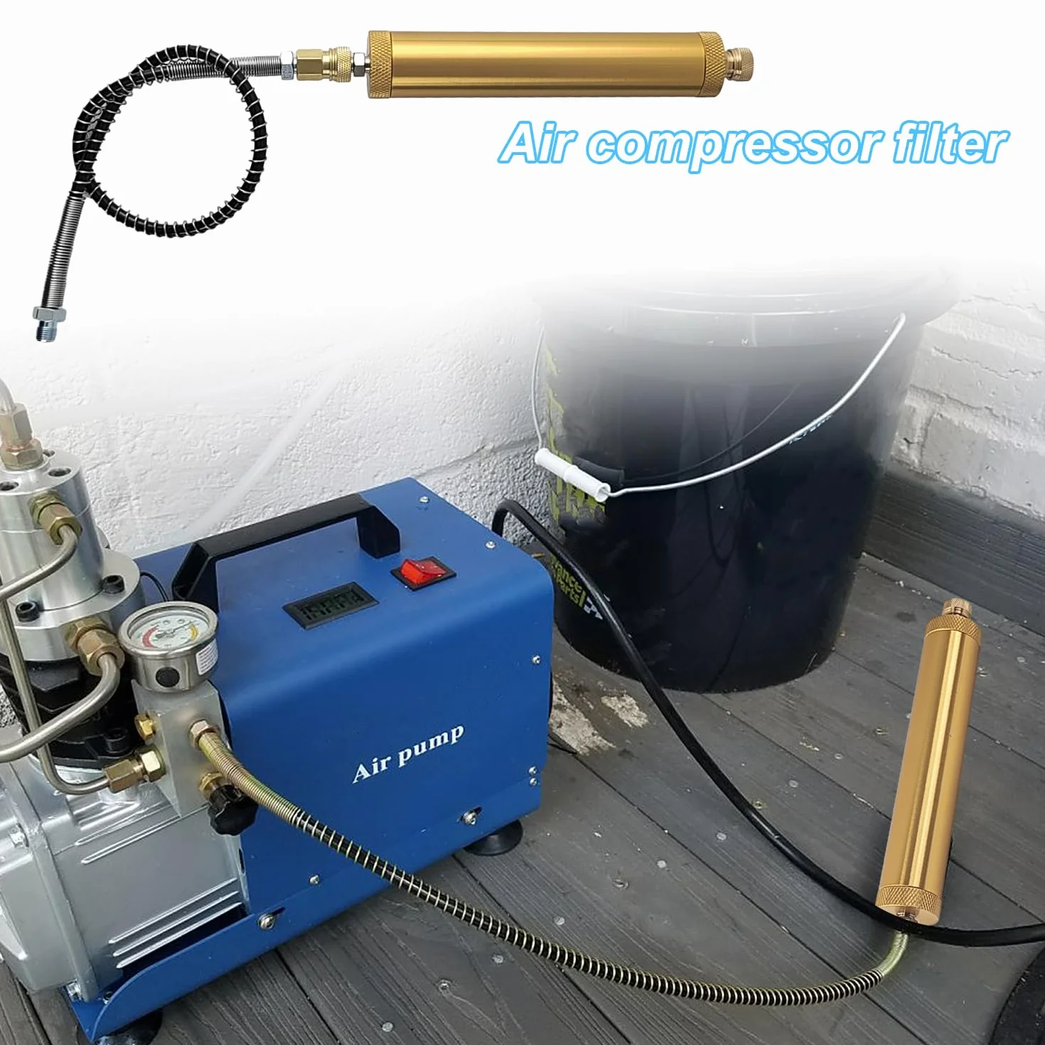 16 sztuk zestawu filtrów do sprężarki powietrza, pompa filtra powietrza PCP, separator wody i oleju, separator wody do sprężarki, regulator separatora wody i oleju, Q35 separator wody i oleju z wężem