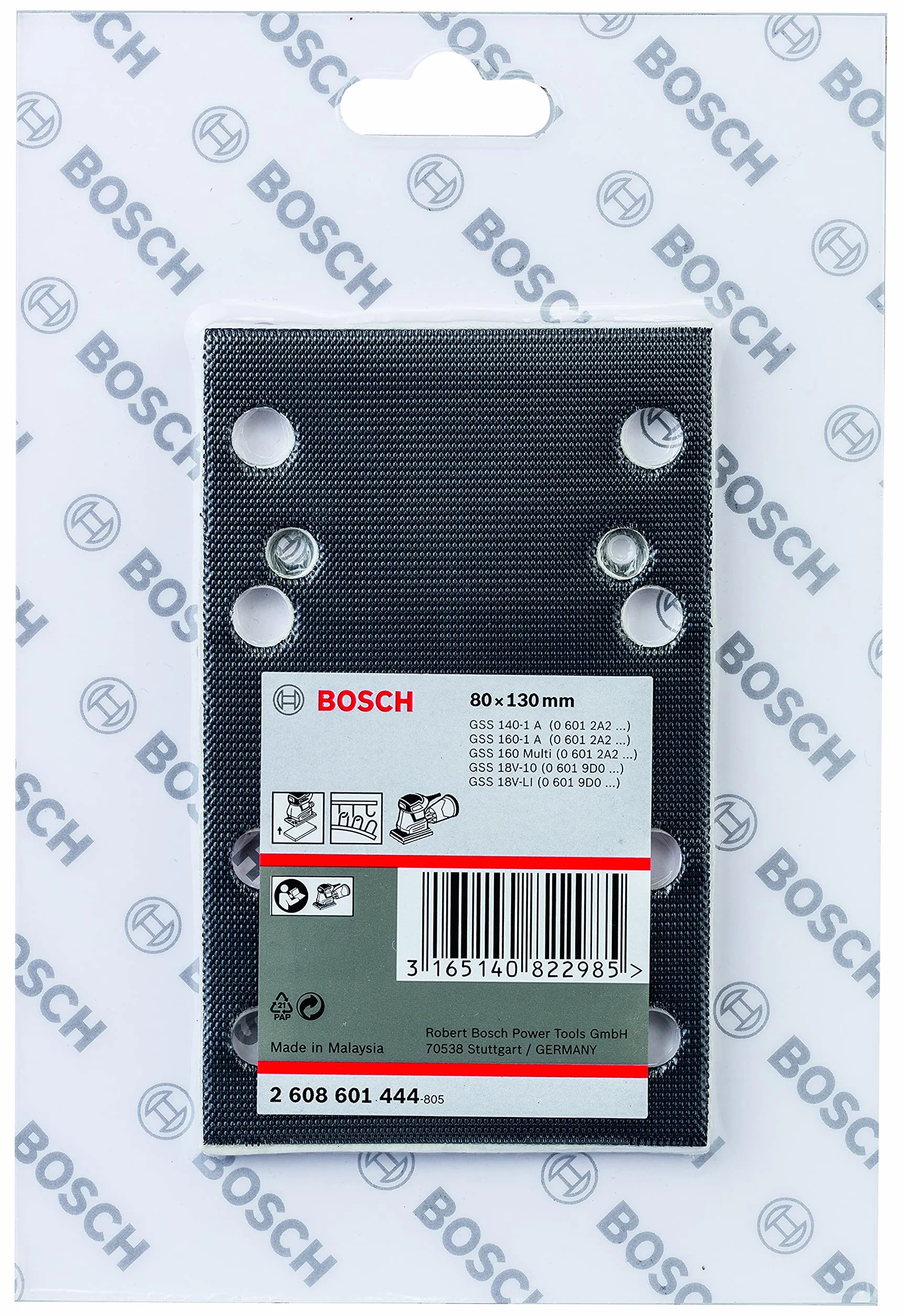Bosch Accessories Pro płyta szlifierska do szlifierek oscylacyjnych firmy Bosch (rzep, 80 x 130 mm)