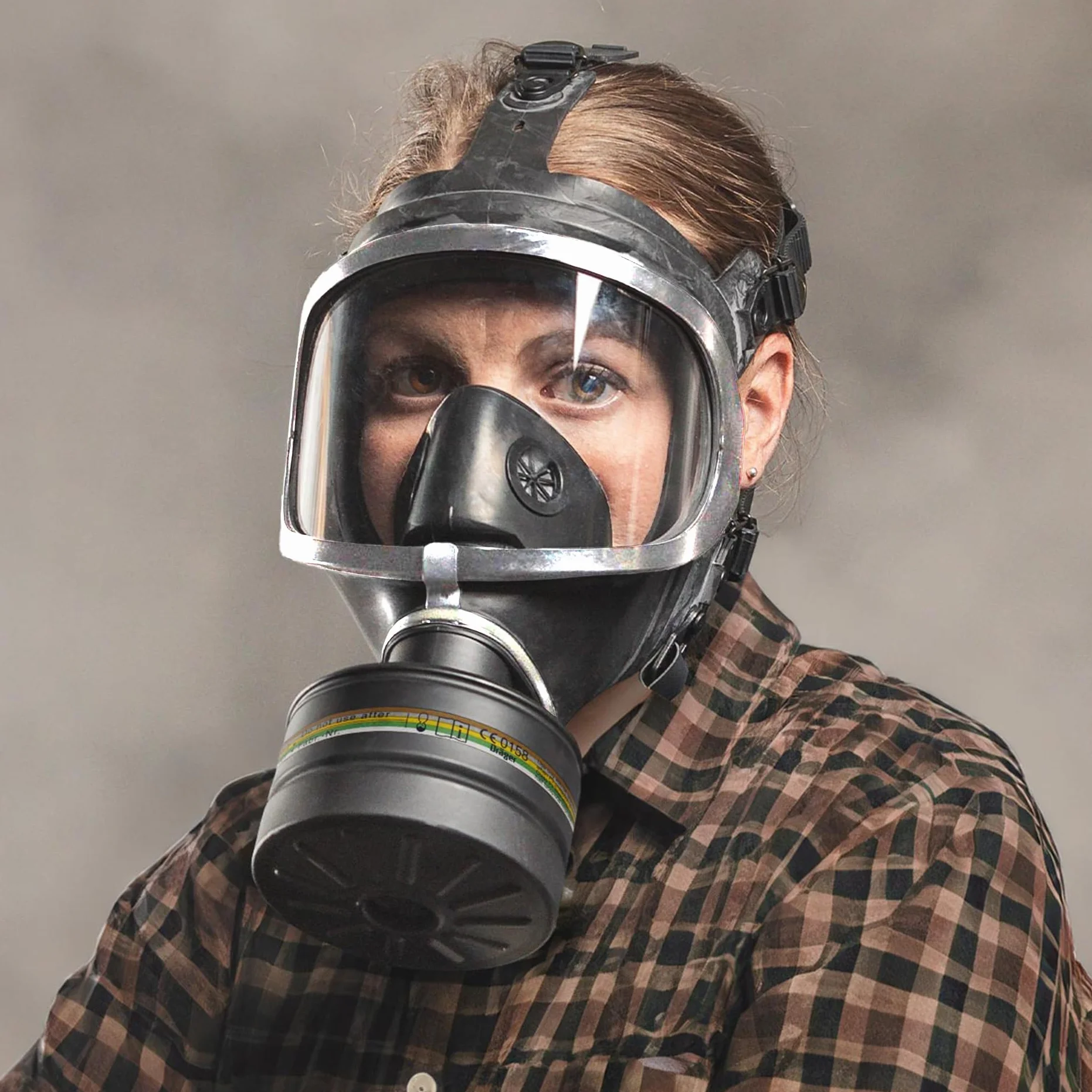 Dräger Panorama Nova RA - Maska pełnotwarzowa z filtrem do obrony cywilnej - Maska pełnotwarzowa wielokrotnego użytku z kompleksową ochroną biologiczną i chemiczną w sytuacjach awaryjnych