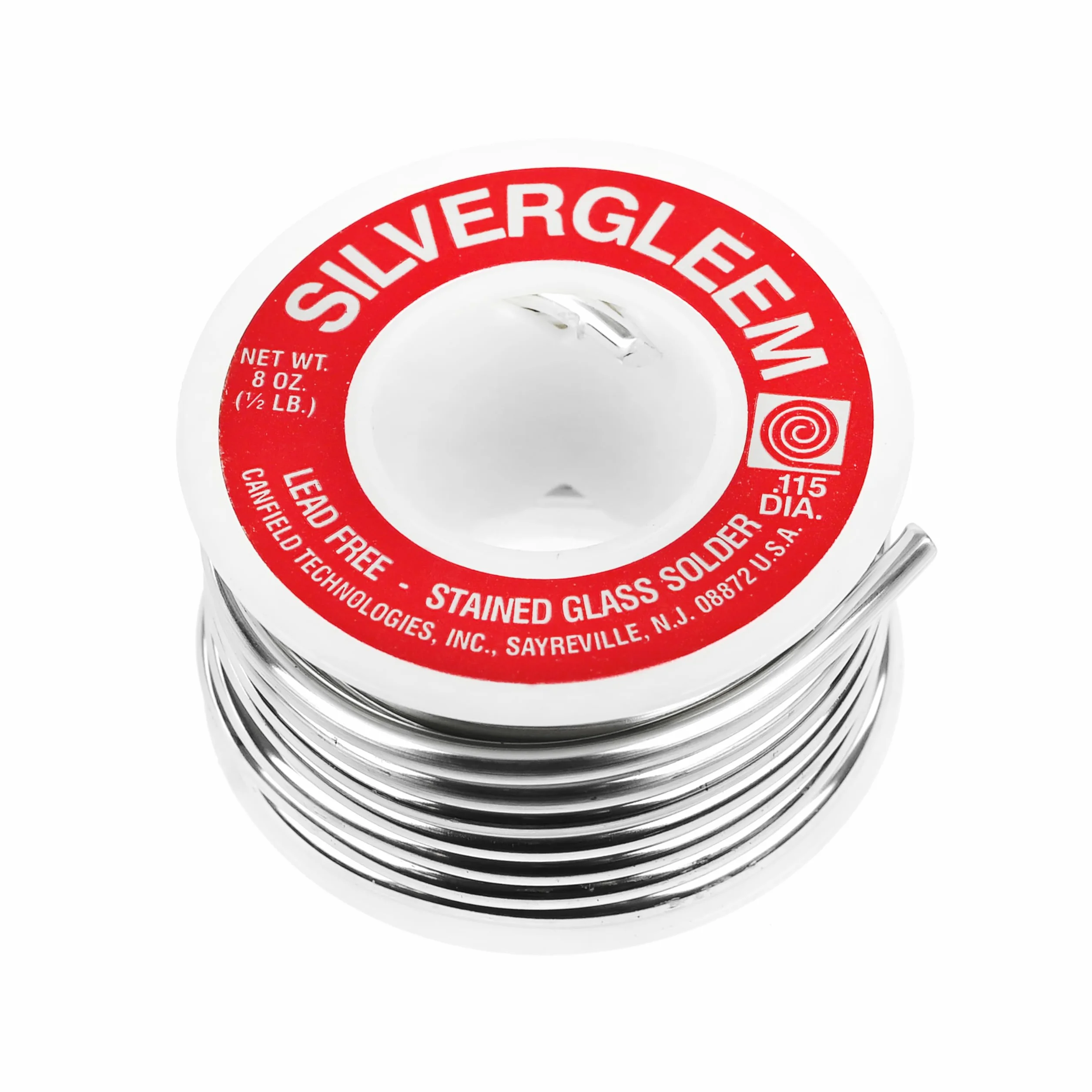 Canfield Silvergleem Lead Free Silver Solder Wire for Stained Glass Solder Crafting and Jewelry Making (96% Tin / 4% Silver) - 1/2 Lb Spool (1 Pack)