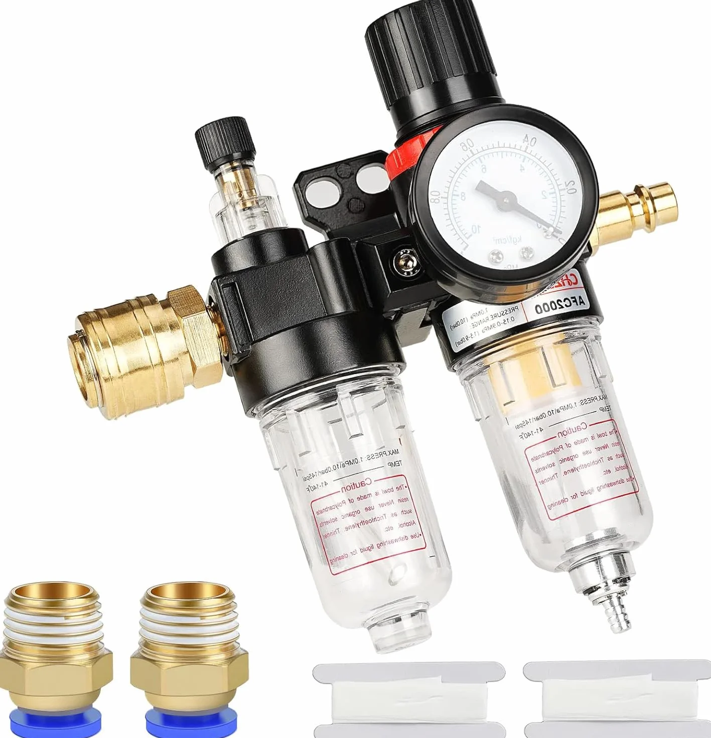 Dwugłowy Regulatora Ciśnienia, Separator Wody O Redukcji Ciśnienia, 1/4 Calowy Regulator Sprężonego Powietrza, Filtr Wody Sprężonego Powietrza Do Sprężarki Wody Sprężonej Powietrza