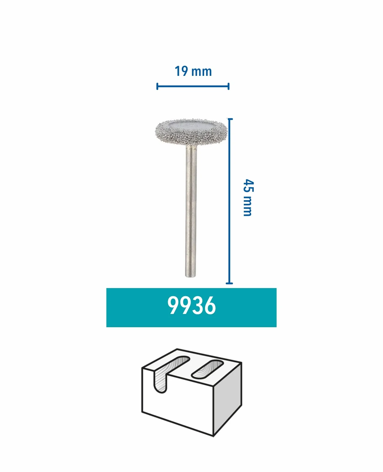Dremel 9936 akcesoria obcinak wolframowo-węglikowy z kolistą końcówką – końcówka tnąca 19 mm do multinarzędzia obrotowego
